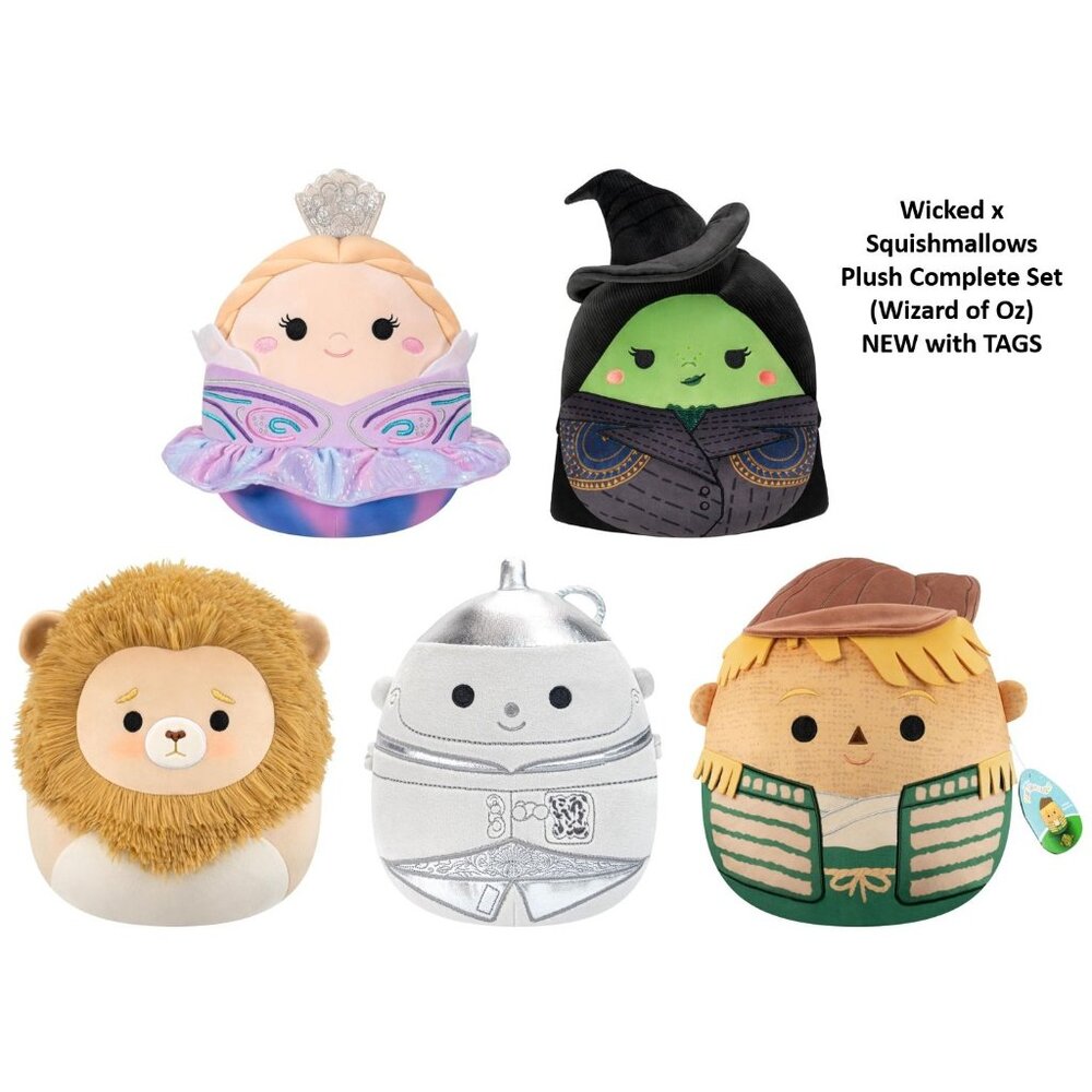 Wicked x Squishmallows 2025 Limited Plush Set of 5 (Wizard of‎ Oz) New with Tags